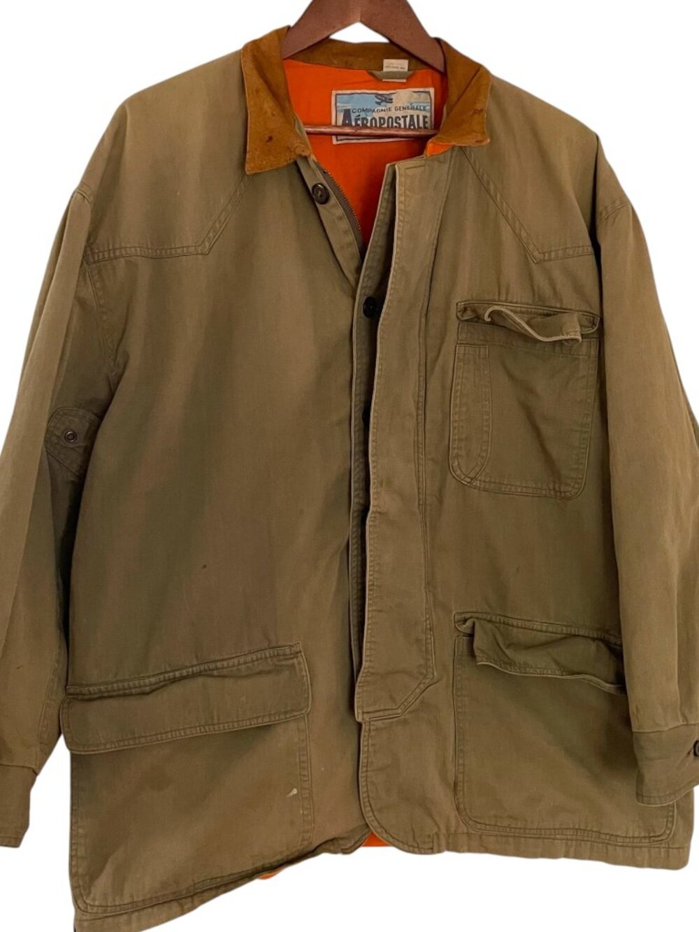 Vintage 90s Aeropostale Canvas Barn Coat Large L Olive Green Field Jacket
